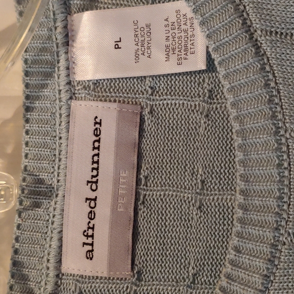 Large Alfred Dunner PL Seafoam SS SweaterTop NWT - Picture 4 of 6